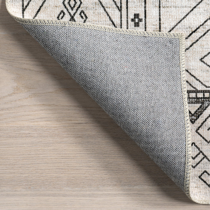 Light Grey Geometric Rug for Busy Households