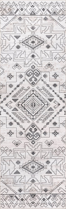 Light Grey Geometric Rug for Busy Households