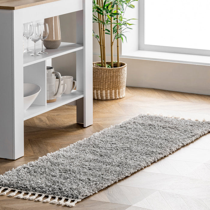Light Grey Shag Area Rug 120x180 cm