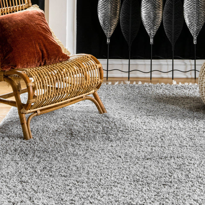 Light Grey Shag Area Rug 120x180 cm