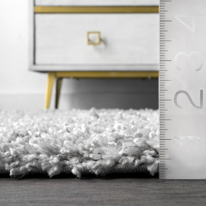 Light Grey Shag Area Rug 120x180 cm