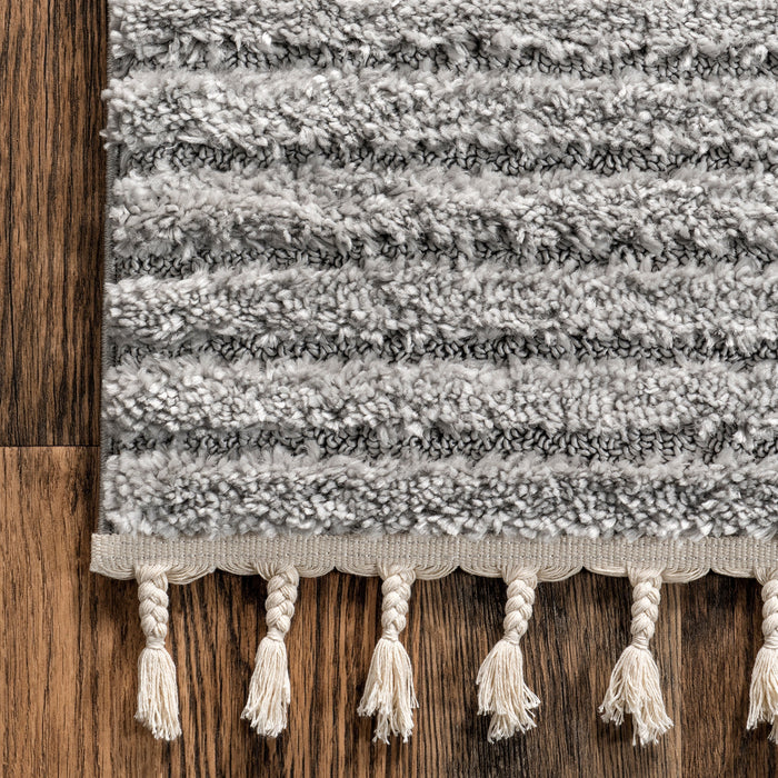 Light Grey Shag Area Rug 140x200 cm