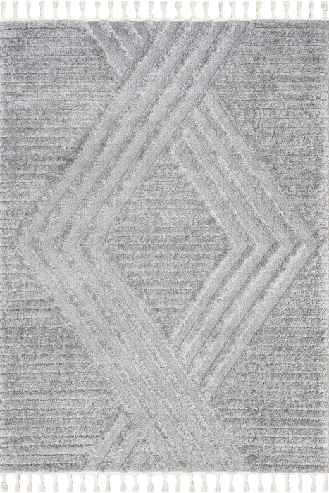 Light Grey Shag Area Rug 140x200 cm