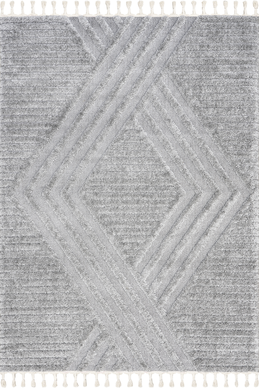 Light Grey Shag Area Rug 140x200 cm