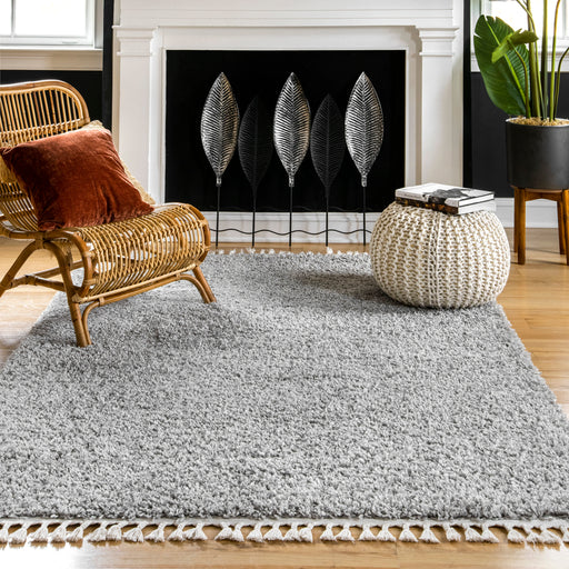 Light Grey Shag Area Rug for Home Décor