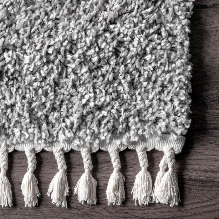 Light Grey Shag Area Rug for Home Décor