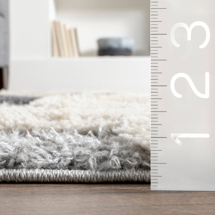 Light Grey Shag Starfish Area Rug 140 cm x 200 cm