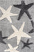 Light Grey Shag Starfish Area Rug 140 cm x 200 cm
