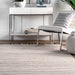 Light Grey Stripe Tassel Area Rug 140x200 cm