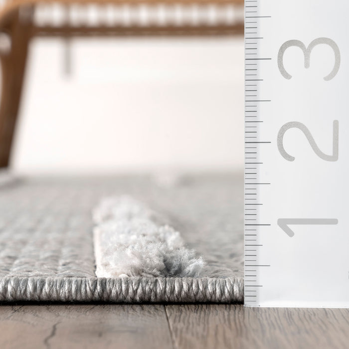 Light Grey Striped Area Rug for Home Décor