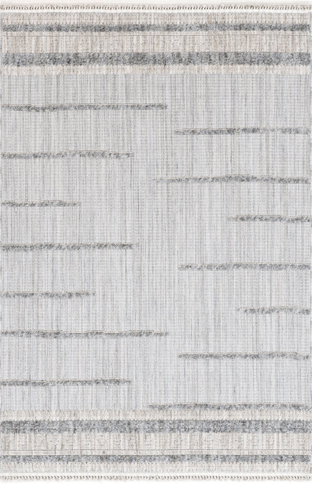 Light Grey Striped Area Rug for Home Décor