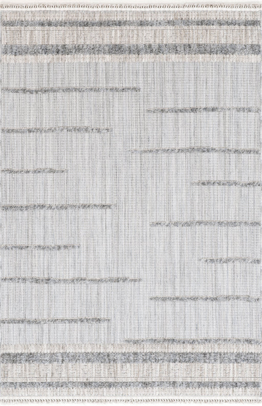 Light Grey Striped Area Rug for Home Décor