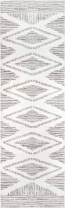 Light Grey Striped Hourglass Area Rug 160x230 cm
