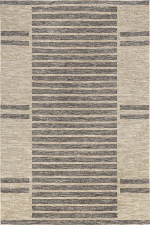 Light Grey Striped Indoor Outdoor Rug 120x180 cm