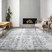 Light Grey Washable Area Rug for Kids and Pets