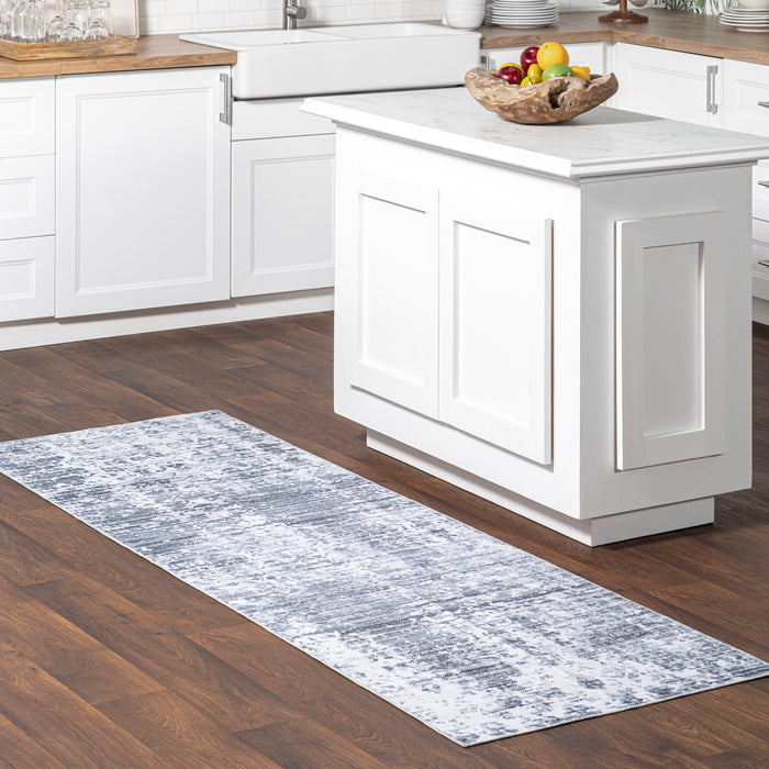 Light Grey Washable Area Rug for Kids and Pets
