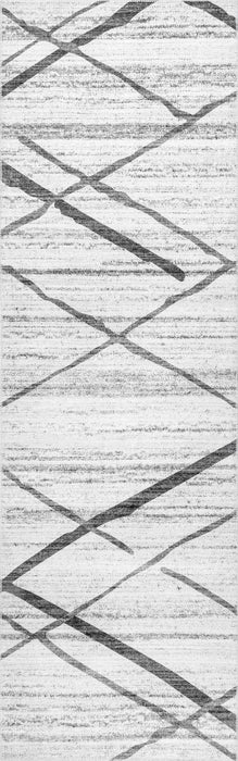 Light Grey Washable Lattice Area Rug 120x180 cm