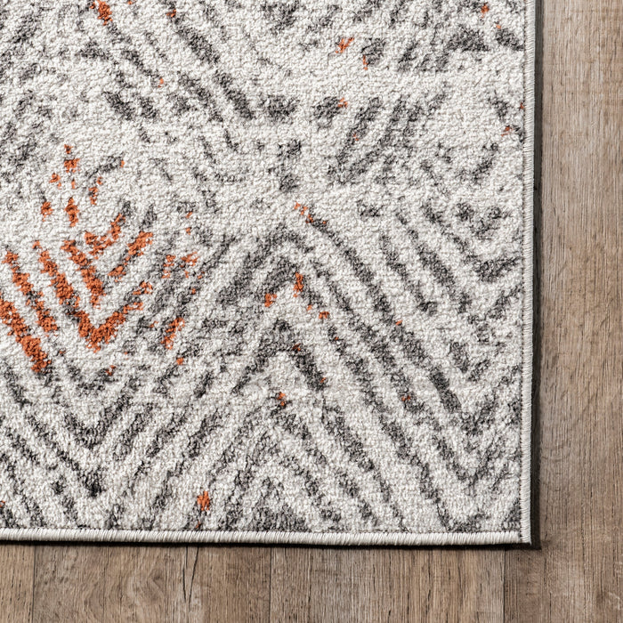 Light Grey Zig-Zag Area Rug 160x230 cm