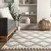 Light Grey Zig Zag Tasseled Area Rug 160x230 cm