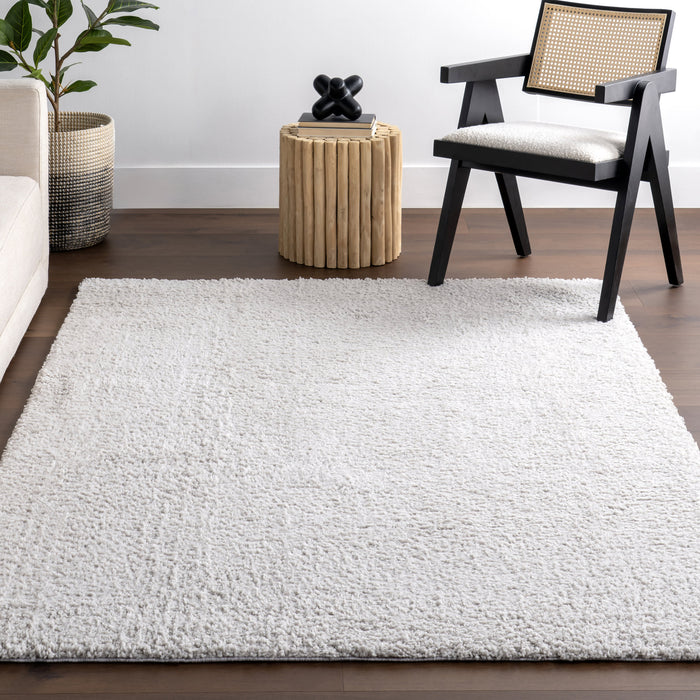 Light Silver Plush Area Rug 160x230 cm Durable Home Decor