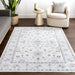 Tappeto lavabile con medaglione floreale Lilliana Azzurro 140x200 cm