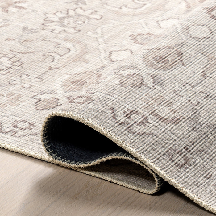 Lillie Floral Machine Washable Area Rug 120x180 cm Cream