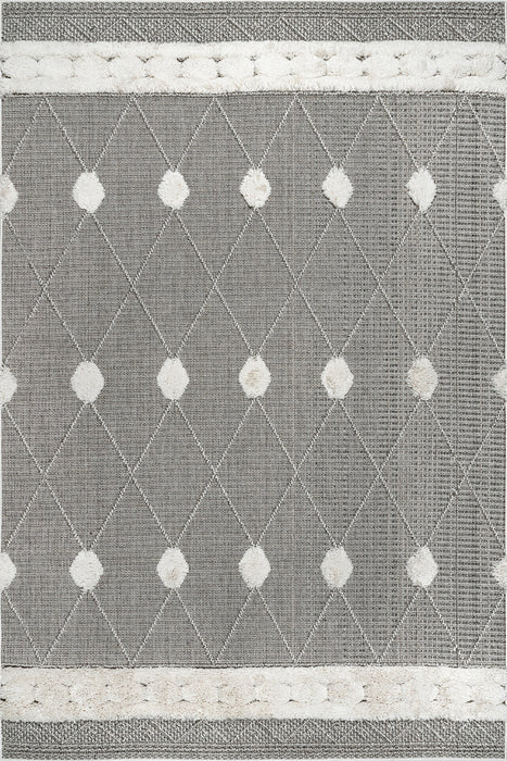 Tappeto a rete a pois grigio Lina 120x180 cm