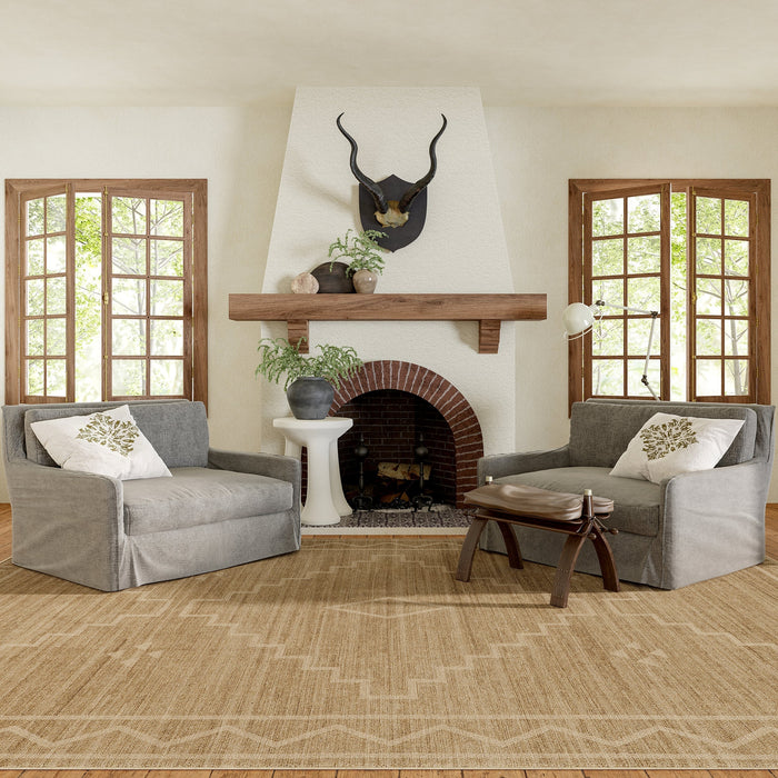 Linden Washable Jute Shapes Area Rug 152x244 cm Natural