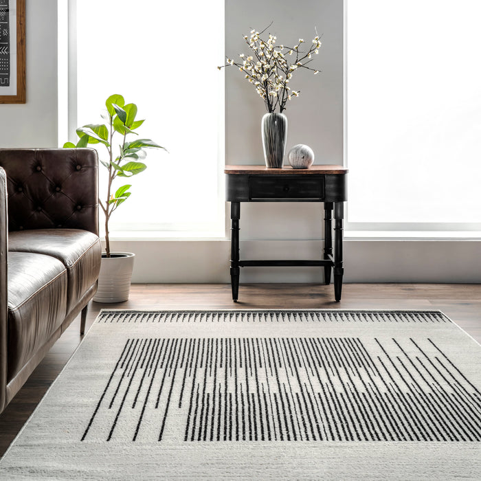 Lisa Grey Striped Area Rug 160x230 cm