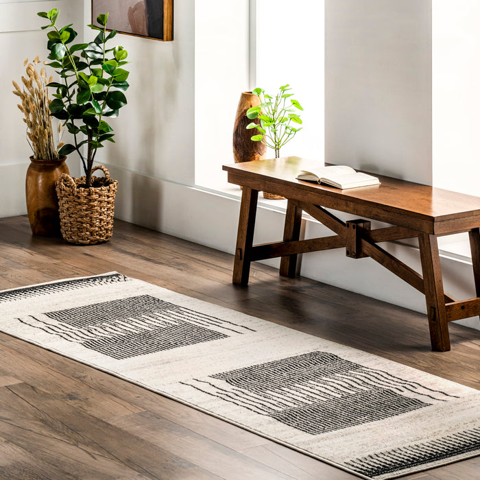 Lisa Grey Striped Area Rug 160x230 cm