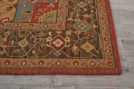 Living Treasures LI01 Rust Runner Rug