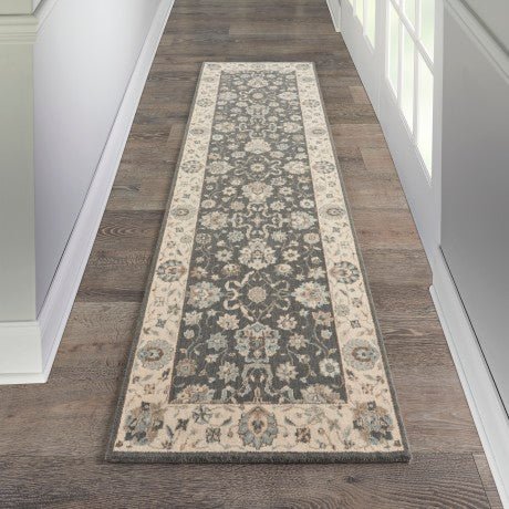 Living Treasures LI16 Grey/Ivory Runner Rug