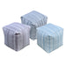 Lodz Hand-Woven Blue Pouf in Durable PET Material