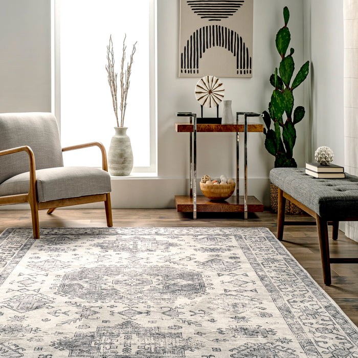 Lorelai Grey Medallion Area Rug 150x240 cm