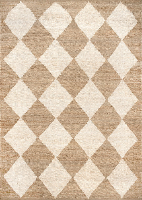 Louie Jute Rug Natural Checkerboard Design 120x180 cm