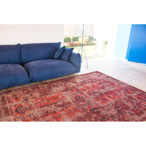 Louis De Poortere Antiquarian Hadschlu 8719 Red Brick Washable Polyester Flatweave Eco-Rug