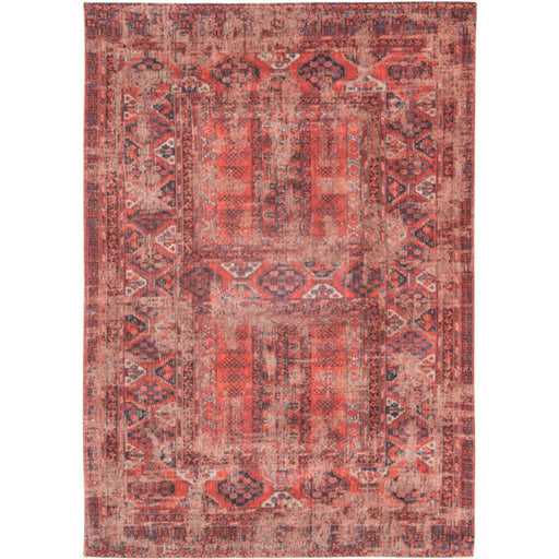 Louis De Poortere Antiquarian Hadschlu 8719 Red Brick Washable Polyester Flatweave Eco-Rug