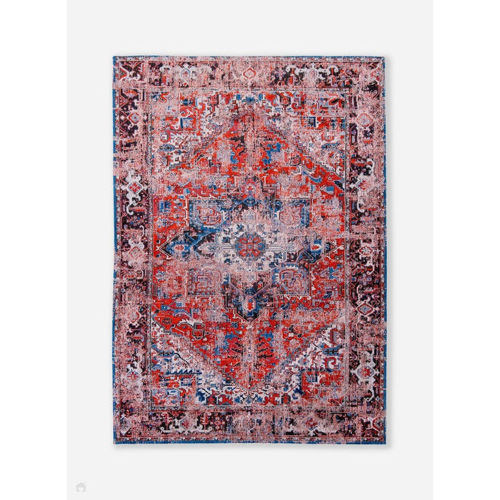 Louis De Poortere Antiquarian Heriz 8703 Classic Brick Washable Polyester Flatweave Eco-Rug