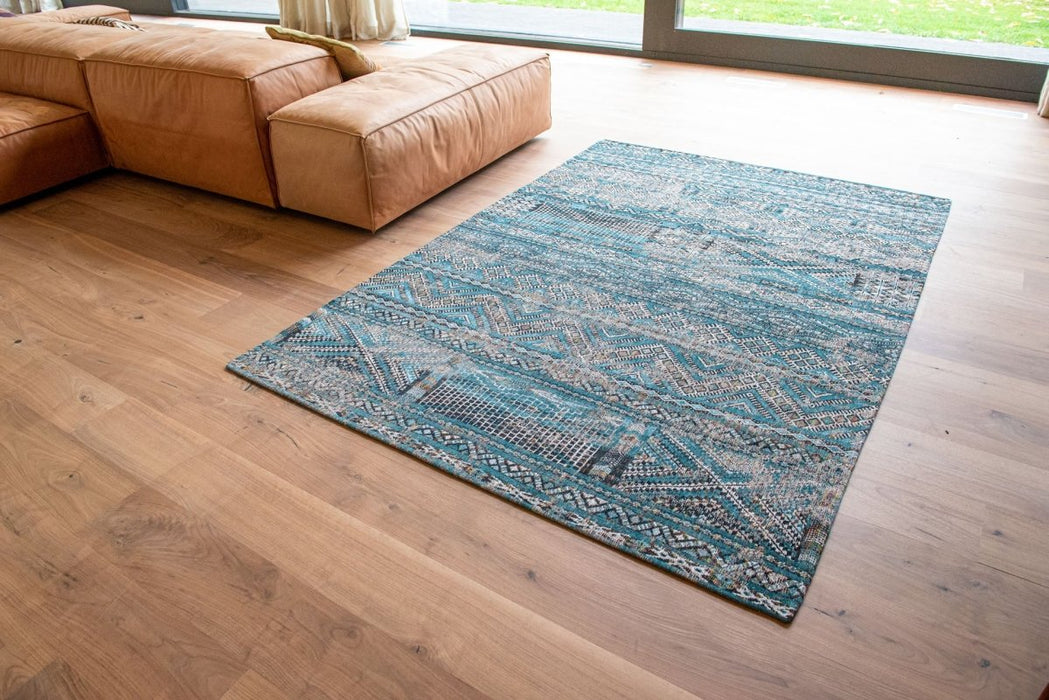 Louis De Poortere Antiquarian Kilim 9110 Zemmuri Blue Rug