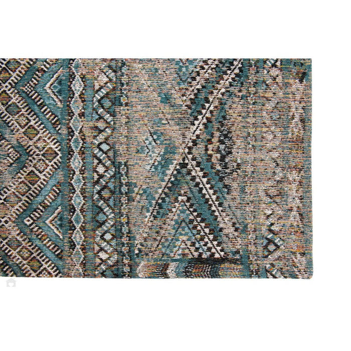 Louis De Poortere Antiquarian Kilim 9110 Zemmuri Blue Washable Polyester Flatweave Eco-Rug