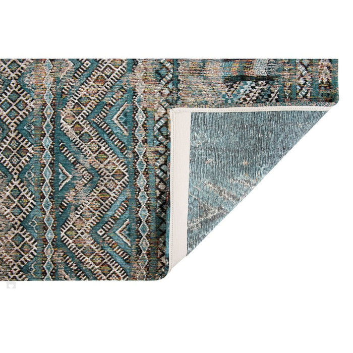 Louis De Poortere Antiquarian Kilim 9110 Zemmuri Blue Washable Polyester Flatweave Eco-Rug