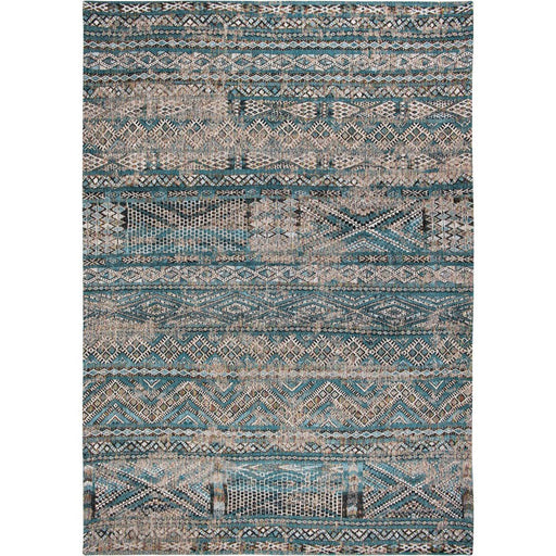 Louis De Poortere Antiquarian Kilim 9110 Zemmuri Blue Washable Polyester Flatweave Eco-Rug