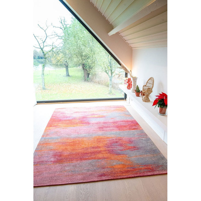 Louis De Poortere Atlantic Monetti 9116 Hibiscus Red Washable Polyester Flatweave Eco-Rug