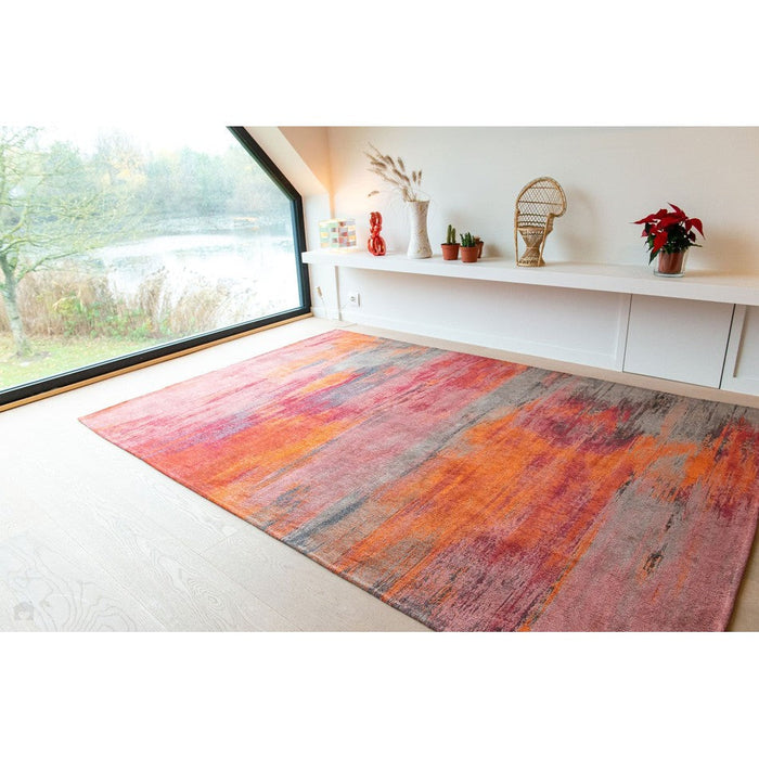 Louis De Poortere Atlantic Monetti 9116 Hibiscus Red Washable Polyester Flatweave Eco-Rug