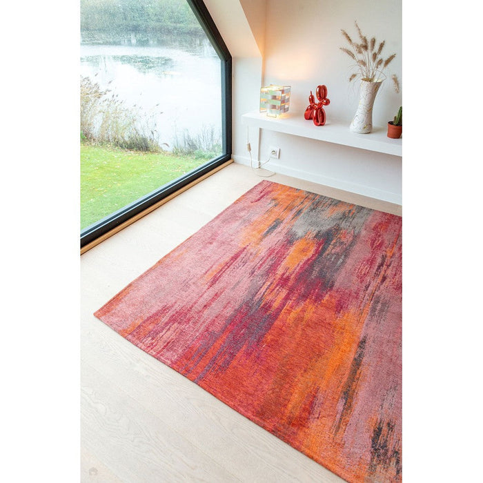 Louis De Poortere Atlantic Monetti 9116 Hibiscus Red Washable Polyester Flatweave Eco-Rug