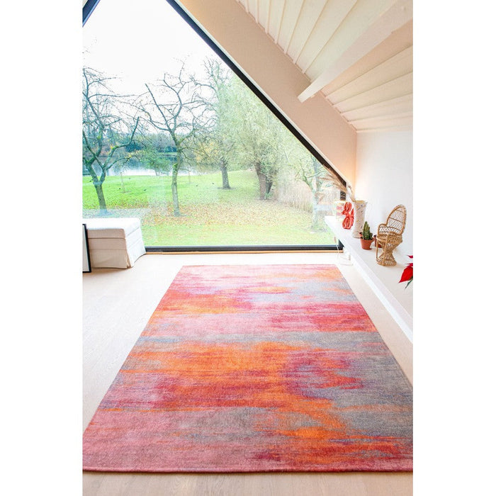 Louis De Poortere Atlantic Monetti 9116 Hibiscus Red Washable Polyester Flatweave Eco-Rug