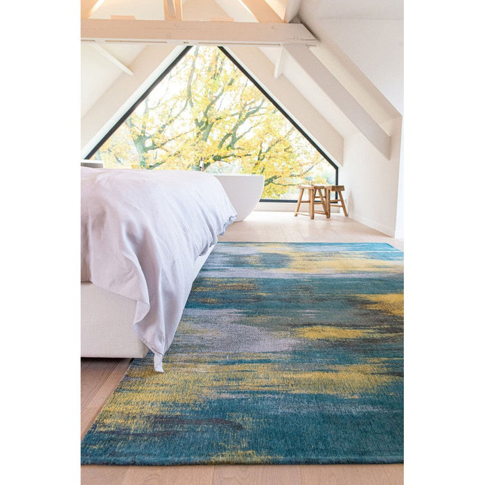 Louis De Poortere Atlantic Monetti 9119 Nymphea Blue Washable Polyester Flatweave Eco-Rug