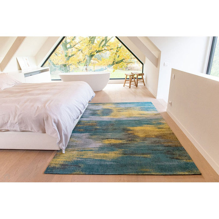 Louis De Poortere Atlantic Monetti 9119 Nymphea Blue Washable Polyester Flatweave Eco-Rug