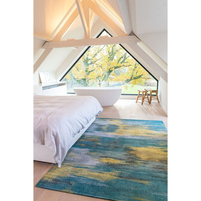 Louis De Poortere Atlantic Monetti 9119 Nymphea Blue Washable Polyester Flatweave Eco-Rug