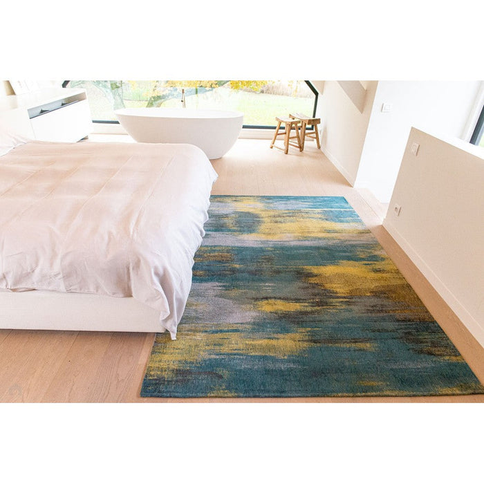 Louis De Poortere Atlantic Monetti 9119 Nymphea Blue Washable Polyester Flatweave Eco-Rug